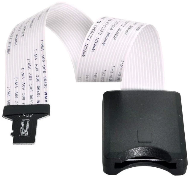 Main image of AJMRTC Micro-SD TF Male to SD Female Extension Soft Flat FPC Cable Extender 25cm, TF Memory Card Flexible Flat Ribbon Cord, Micro SD to SD Card Reader Extension Cable for Camera, GPS, Raspberry Pi