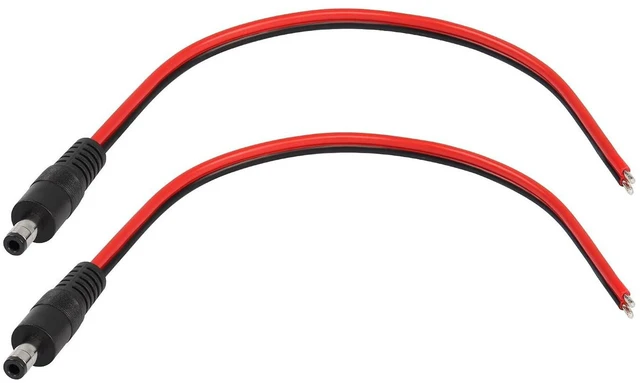 Alt view image 6 of 6 - AJMRTC DC5521 Power Pigtails Cable, 1FT 14AWG 5.5mm x 2.1mm DC Male Plug to Bare Open End Wire, Heavy Duty DC Power Pigtail Cord for LED Strip, CCTV Camera, Router, DIY Power Supply Project