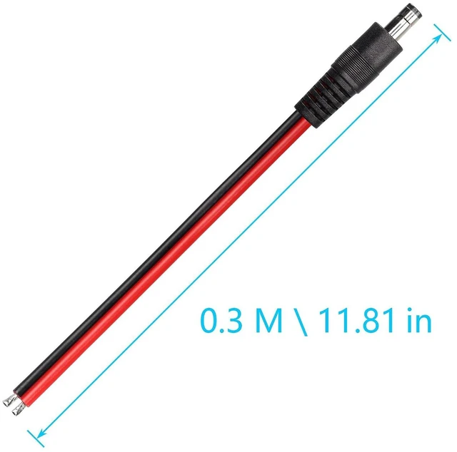 Alt view image 4 of 6 - AJMRTC DC5521 Power Pigtails Cable, 1FT 14AWG 5.5mm x 2.1mm DC Male Plug to Bare Open End Wire, Heavy Duty DC Power Pigtail Cord for LED Strip, CCTV Camera, Router, DIY Power Supply Project
