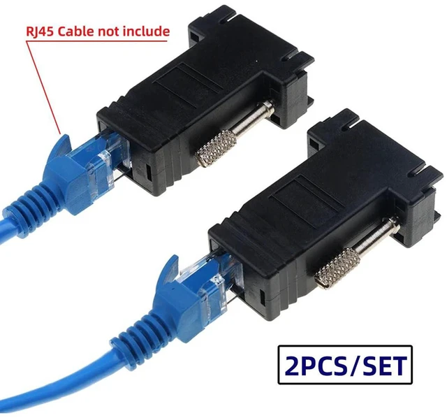 Alt view image 4 of 7 - AJMRTC 2 Pack RJ45 to VGA Adapter, VGA 15Pin Male to RJ45 Cat5 Cat6 Female Ethernet Extender Converter, VGA Over Cat5e Cat6 Cable Video Transmitter Receiver Kit for Monitor, Projector, Display Signal
