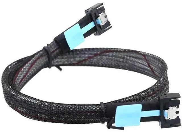 Alt view image 4 of 6 - AJMRTC SFF-8654 4i to MCIO 4i Cable, 30G High-Speed Server Data Interconnect Cord 0.5M, Internal Server Storage Signal Cable for RAID Card, NVMe SSD, Server Backplane, Data Center Storage System