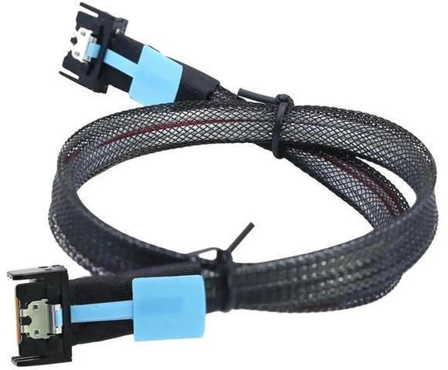 Alt view image 2 of 6 - AJMRTC SFF-8654 4i to MCIO 4i Cable, 30G High-Speed Server Data Interconnect Cord 0.5M, Internal Server Storage Signal Cable for RAID Card, NVMe SSD, Server Backplane, Data Center Storage System
