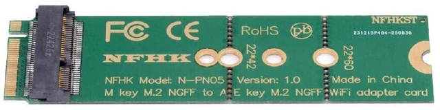 Main image of AJMRTC WiFi Riser Card NGFF Key-E Wireless Networking Card to M.2 NGFF Key-M NVMe SSD Adapter, M.2 Key-M Slot to Key-E WiFi Converter, Compatible with WiFi 6 WiFi 7 Wireless Network Cards for Desktop