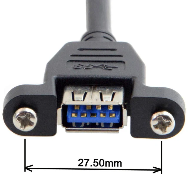 Alt view image 4 of 5 - AJMRTC USB 3.0 20Pin Motherboard Header to USB3.0 Female Extension Cable, 90 Degree Up Angled Screw Mount Type Internal Front Panel Cord for PC Case Front USB Port Expansion & Computer DIY Modificatio
