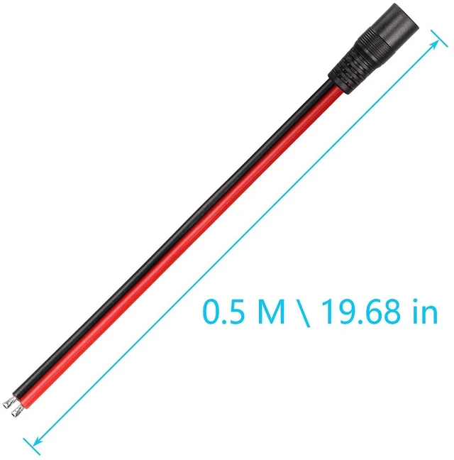 Alt view image 2 of 5 - AJMRTC DC5521 Power Pigtails Cable, 1.64FT 14AWG 5.5mm x 2.1mm DC Female Jack to Bare Open End Wire, Heavy Duty DC Power Pigtail Cord for LED Strip, CCTV Camera, Router, DIY Low-Voltage Power Supply