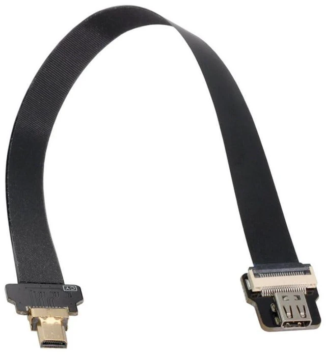 Alt view image 2 of 6 - AJMRTC Micro HDMI Male to Female Extension FPC Flat Cable 0.5M, 1080P Flexible Thin Ribbon Cord for FPV HDTV Multicopter Drone Aerial Photography, Low Profile Micro HDMI Extender for Aircraft DIY Buil
