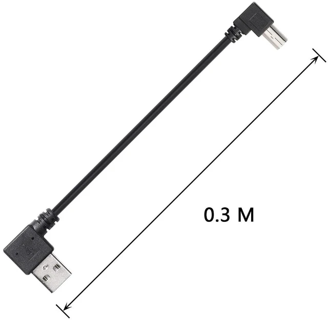 Alt view image 4 of 6 - AJMRTC 90 Degree Left Angle USB Printer Scanner Cable 1ft, USB 2.0 Type A Male to Type B Male Cord, High Speed Data Transfer Wire for HP Canon Epson Brother Printer, Scanner, MIDI Controller, Digital