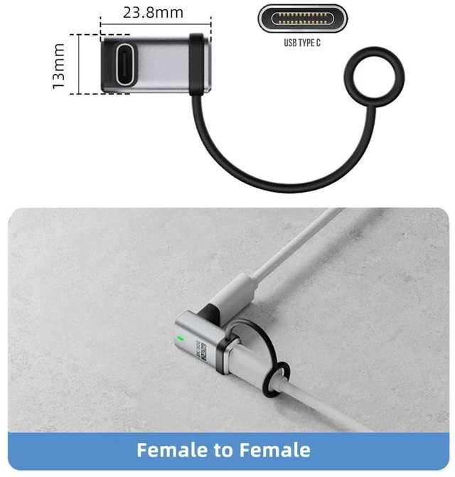 Alt view image 4 of 7 - AJMRTC USB C Coupler Adapter, 90 Degree USB-C Female to Female Connector, Support 80Gbps Data Transfer, PD 240W Fast Charging & 8K@60Hz Video Output, Type-C Gender Changer for Laptop, Tablet, Phone