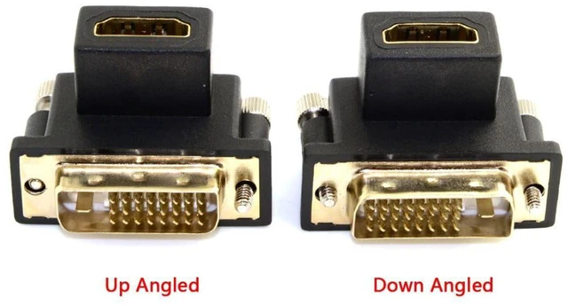 Alt view image 5 of 7 - AJMRTC 2 Pack HDMI to DVI Adapter, 90 Degree Angled DVI Male to HDMI Female Gold Plated Bidirectional Converter, DVI HDMI Connector for HDTV, Monitor, Desktop Computer, Graphics Card, Projector