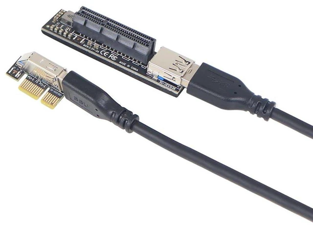 Main image of AJMRTC PCI Express X1 to X4 USB 3.0 PCIE Riser Card, PCI-E SATA Expansion Adapter Raiser Extender, USB3.0 PCIe Riser Card for Mining, Desktop PC, Expand PCIe Slots and SATA Interface