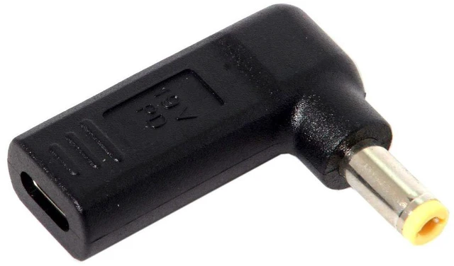 Main image of AJMRTC USB C to DC 5.5x2.5MM 90 Degree Angled PD 65W 20V Power Adapter, Type-C PD Trigger Cable Fast Charging Converter for Laptop, DC 5.5*2.5mm Barrel Jack Power Supply Connector
