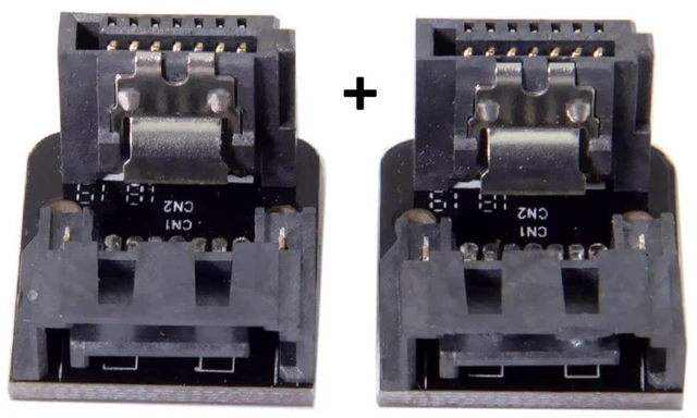 Alt view image 5 of 7 - AJMRTC SATA 7Pin Male to Female 90 Degree Down Angled Adapter, 6Gbps SATA Port Extension Converter for Desktop Motherboard, SSD HDD, Right Angle SATA Connector for Internal PC Storage Cable Routing