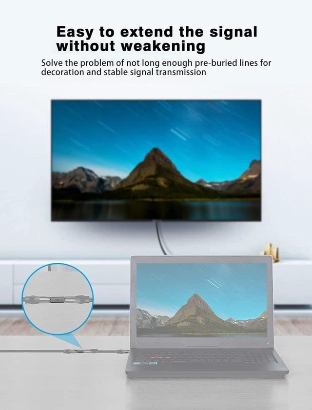 Alt view image 6 of 7 - AJMRTC 2Pack HDMI Coupler Adapter, HDMI Female to Female Fully Shielded HD Connector, 4K 8K High Definition HDMI Extender Gender Changer for HDTV, Monitor, Projector, Game Console, Blu-ray Player