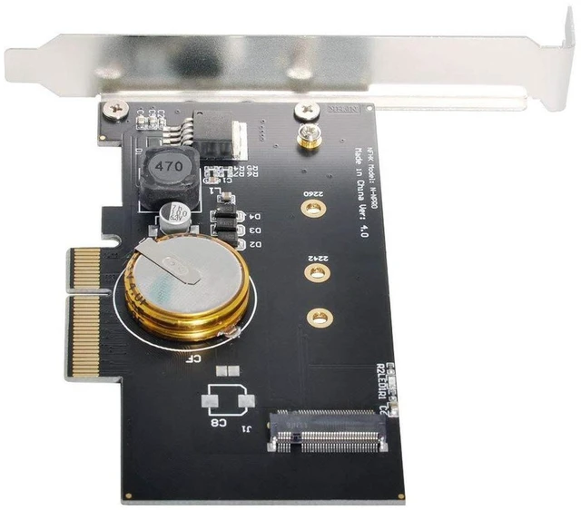 Main image of AJMRTC PCI-E 3.0 X4 to M.2 NGFF M Key NVMe SSD Adapter Card, PCI Express SSD Converter with Super Capacitor 4.0F, Power Failure Protection for Desktop PC, Supports M.2 M Key NVMe Solid State Drives