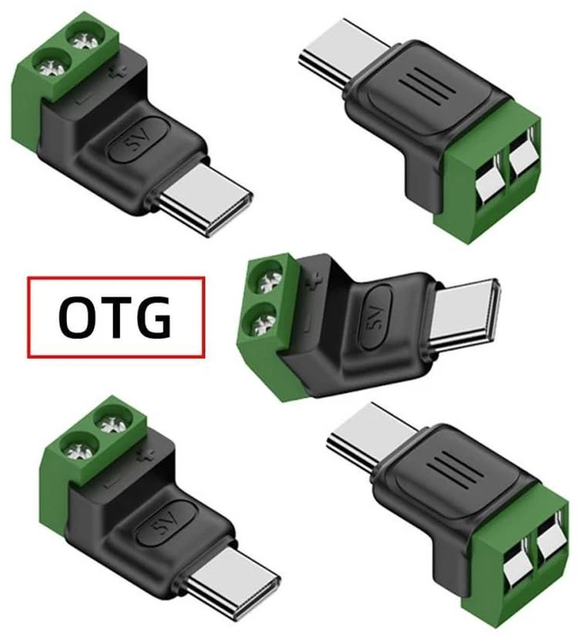 Alt view image 6 of 7 - AJMRTC 5Pcs Set Solderless Type-C Male Plug Connector, OTG Pinout USB C to 2Pin Terminal Output Adapter, DC 5V Power Breakout Connector for DIY Electronics Assembly, Circuit Testing & Electronic Repai