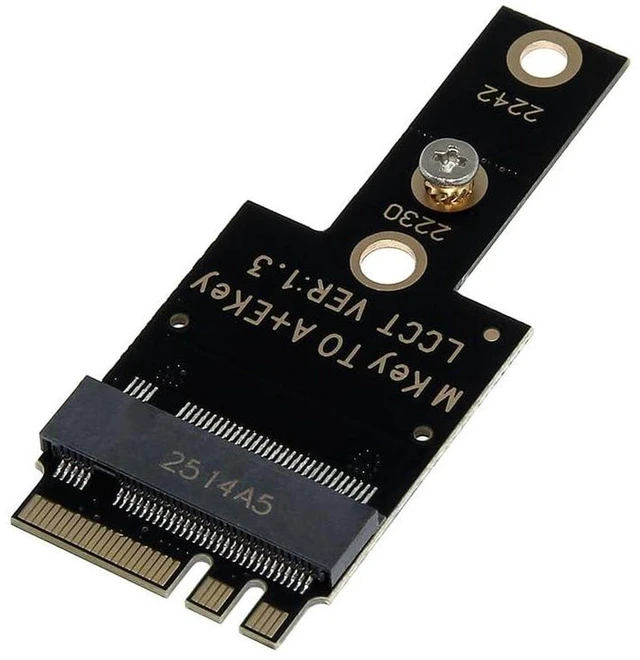 Main image of AJMRTC M.2 A+E Key to M.2 NGFF SSD Adapter, Convert Wireless LAN Wi-Fi A+E Key Slot to NVMe SSD Slot, Support 2230 2242 Size SSD, M2 Wi-Fi Slot to 2242 NVMe Solid State Drive Converter