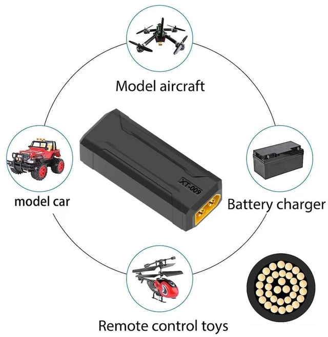 Alt view image 5 of 7 - AJMRTC XT60 to XT60 Adapter, XT60 Male to XT60 Male Bidirectional Charging Connector Converter, RC Gender Changer for Aircraft Model, Car Model, Remote Control Toy, Lipo Battery and Battery Charger