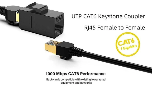 Alt view image 4 of 7 - AJMRTC CAT6 RJ45 Coupler, Female to Female Ethernet Keystone Jack Adapter, Cat6 Cat5e Cat5 Network Cable Extender for LAN Patch Cord, Home Office Network Wiring