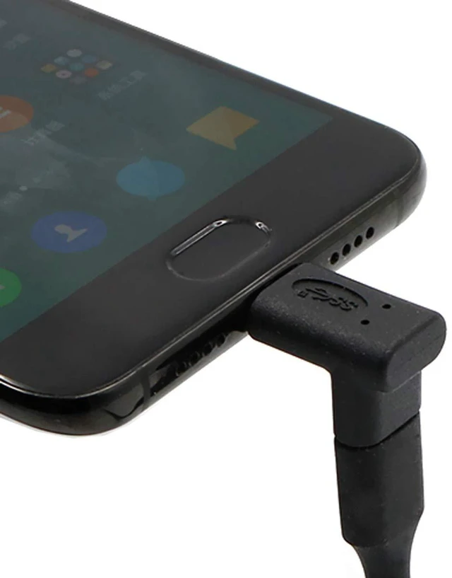 Alt view image 3 of 7 - AJMRTC USB 3.1 Type-C Male to Female 90 Degree Up Down Angled Extension Adapter, USB C Pass Through Connector for Laptop, Tablet, Mobile Phone, Cable Strain Relief