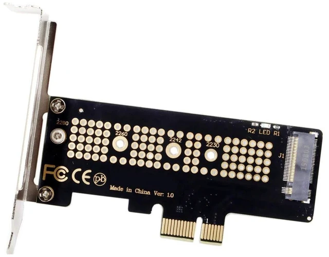 Alt view image 2 of 7 - AJMRTC Low Profile PCI-E 3.0 x4 to M.2 NGFF M-Key SSD Adapter Card, NVMe & AHCI PCI Express Expansion Card, Supports 2230 2242 2260 2280 M.2 SSD for SFF Small Form Factor Desktop PC