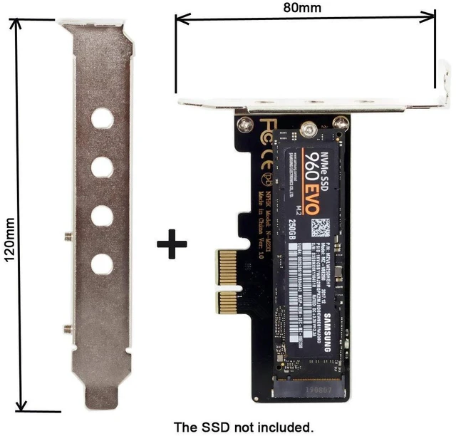 Alt view image 3 of 7 - AJMRTC Low Profile PCI-E 3.0 x4 to M.2 NGFF M-Key SSD Adapter Card, NVMe & AHCI PCI Express Expansion Card, Supports 2230 2242 2260 2280 M.2 SSD for SFF Small Form Factor Desktop PC