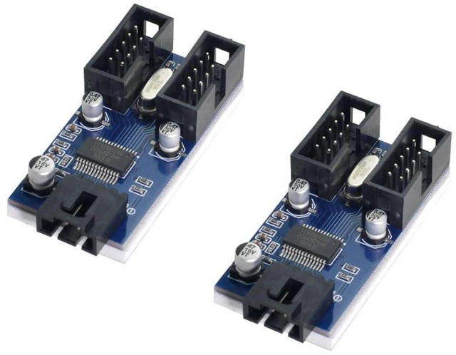 Alt view image 3 of 7 - AJMRTC USB 2.0 Front Panel Header 9Pin 10Pin 1 to 4 Splitter Cable, Motherboard Internal USB 2.0 Header Extension Adapter, 9/10 Pin Mainboard Header HUB for PC Case Front USB Port Expansion