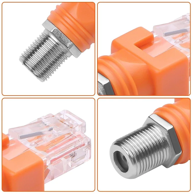 Alt view image 7 of 7 - AJMRTC 4 Pack F Female to RJ45 Male Adapter, RF F-Type Coaxial to RJ45 Ethernet Converter Coupler, F to RJ45 Connector for CCTV, Coax Network, Video Signal Transmission Project