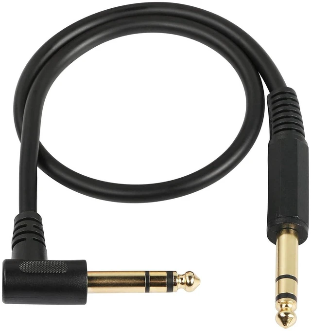 Main image of AJMRTC 1/4 Inch Guitar Instrument Cable, Right Angle 6.35mm TRS Male to Straight 6.35mm TRS Male Audio Cord, Shielded Stereo Cable for Guitar, Bass, Keyboard, Mixer, Amplifier, Stage and Studio Use