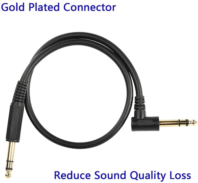 Alt view image 2 of 6 - AJMRTC 1/4 Inch Guitar Instrument Cable, Right Angle 6.35mm TRS Male to Straight 6.35mm TRS Male Audio Cord, Shielded Stereo Cable for Guitar, Bass, Keyboard, Mixer, Amplifier, Stage and Studio Use