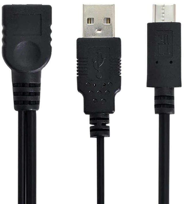 Alt view image 5 of 7 - AJMRTC USB C OTG Cable, USB 3.1 Type C Male to USB 2.0 Type A Male & Female OTG Data Cord, Separate Power Supply for USB A Female Port Only, Not for Type C Port, for Phone, Tablet, Laptop Peripheral C