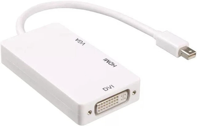 Alt view image 2 of 4 - AJMRTC 3 in 1 Mini DP to HDMI VGA DVI Adapter Cable, Mini DisplayPort Multi Video Converter, Thunderbolt Compatible, Supports MacBook Laptop, 1080P Output for Monitor, Projector, HD Display