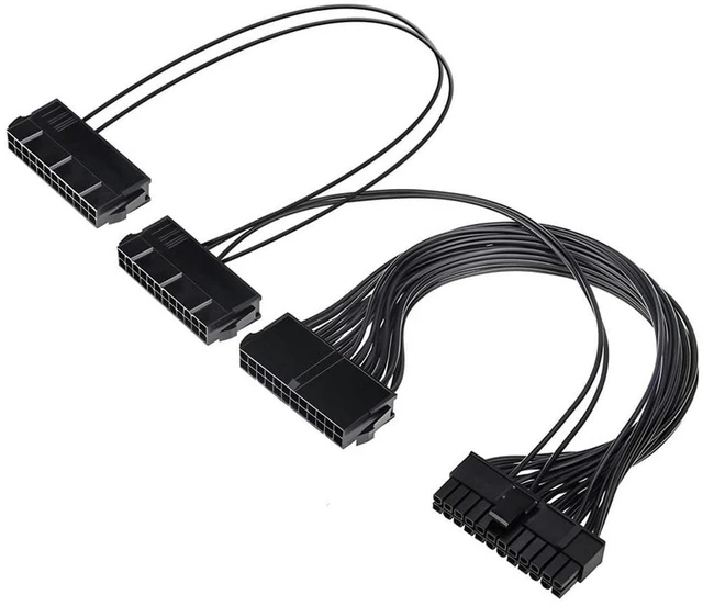 Main image of AJMRTC ATX 24 Pin Male to 3 Female PSU Splitter Cable, 30cm 24Pin 1-to-3 Power Supply Extension Splitter for Mining Rig, Motherboard Multi PSU Synchronization, Gaming PC, 1 Piece