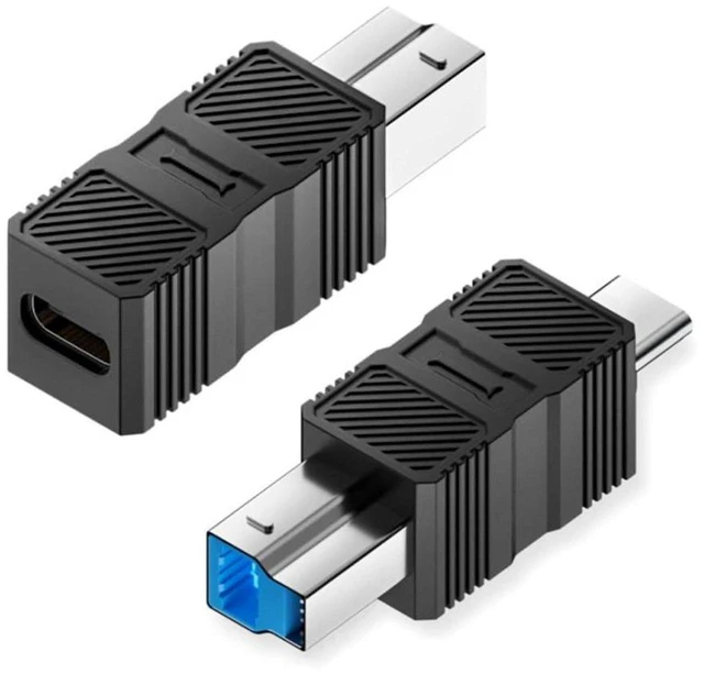 Main image of AJMRTC 2 Pack USB C Male & Female to USB 3.0 Type B Male Adapter, USB-C to USB-B Converter Connector, 5Gbps High Speed for Printer, External Hard Drive, Scanner, Digital Camera and MIDI Device