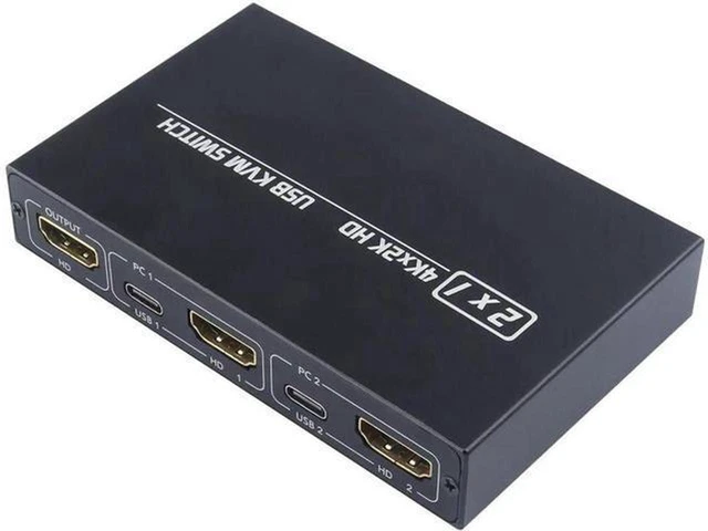 Alt view image 6 of 6 - AJMRTC 2 Port HDMI-Compatible 4K KVM Switch Box, Keyboard Mouse Video Sharing Selector, Switch Between 2 Computers With One Set Keyboard Mouse Monitor, Hotkey Switching For Office Home Desktop Worksta