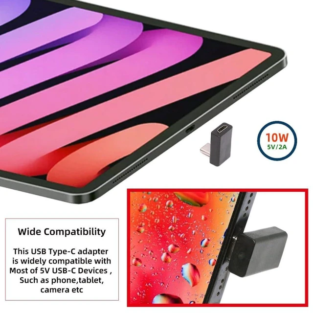 Alt view image 7 of 7 - AJMRTC 2 Pack 90 Degree USB C Male to Micro USB 5Pin Female Adapter, USB 2.0 Right Angle Converter, Charging & 480Mbps Data Transfer Connector for Phones, Power Banks, Raspberry Pi