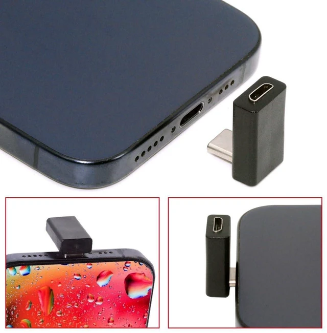 Alt view image 6 of 7 - AJMRTC 2 Pack 90 Degree USB C Male to Micro USB 5Pin Female Adapter, USB 2.0 Right Angle Converter, Charging & 480Mbps Data Transfer Connector for Phones, Power Banks, Raspberry Pi