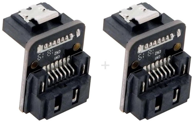 Main image of AJMRTC 90 Degree SATA 7Pin Female to 7Pin Male Adapter, Right Angle 6Gbps SATA Data Converter for Desktop Motherboard, SSD, HDD, Hard Drive Cable Management