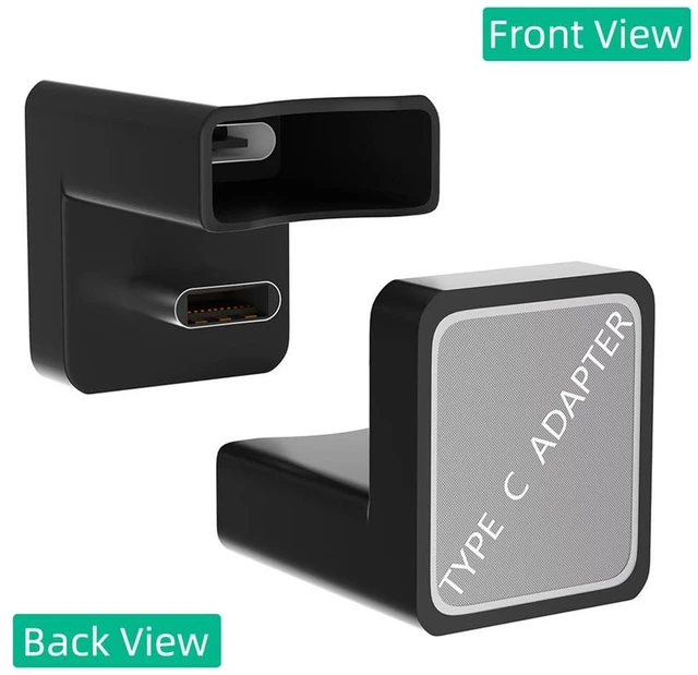 Alt view image 2 of 7 - AJMRTC 2 Pack 90 Degree USB-C Male to Female Right Angle Adapter, USB 3.1 Gen2 Extension Connector, 10Gbps Data Transfer & Fast Charging Converter for Laptop, Tablet, Smartphone, Docking Station