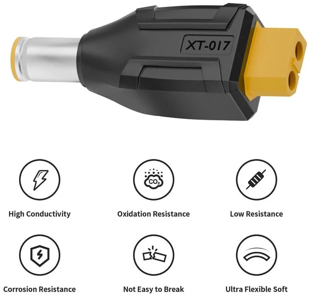 Alt view image 3 of 7 - AJMRTC XT60 Female to DC 7.9x5.4mm Male Adapter, SC100 Protocol Fast Charging Connector for RC Lipo Battery, Quadcopter, Multicopter, Aeromodelling