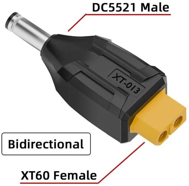 Alt view image 5 of 7 - AJMRTC XT60 Female to DC 5.5x2.1mm Male Adapter, SC100 Protocol Fast Charging Connector for RC Lipo Battery, Quadcopter, Multicopter, Aeromodelling