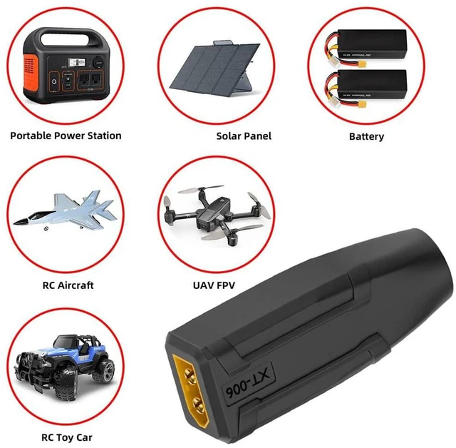 Alt view image 3 of 7 - AJMRTC XT60 Male to DC 7.9x5.4mm Female Adapter, SC100 Protocol Fast Charging Connector for RC Lipo Battery, Quadcopter, Multicopter, Aeromodelling