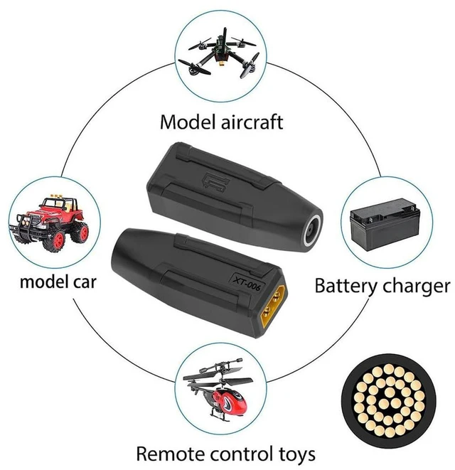 Alt view image 7 of 7 - AJMRTC XT60 Male to DC 7.9x5.4mm Female Adapter, SC100 Protocol Fast Charging Connector for RC Lipo Battery, Quadcopter, Multicopter, Aeromodelling