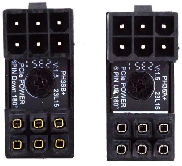 Alt view image 5 of 7 - AJMRTC 180 Degree U-Turn PCIe ATX 6Pin Female to 6Pin Male Power Adapter, Angled GPU Power Steering Connector for Desktop Graphics Card, PC Chassis Cable Management