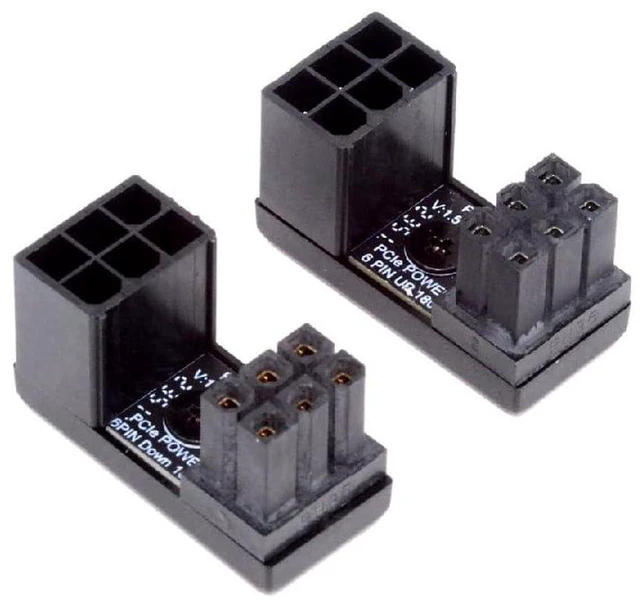 Alt view image 6 of 7 - AJMRTC 180 Degree U-Turn PCIe ATX 6Pin Female to 6Pin Male Power Adapter, Angled GPU Power Steering Connector for Desktop Graphics Card, PC Chassis Cable Management
