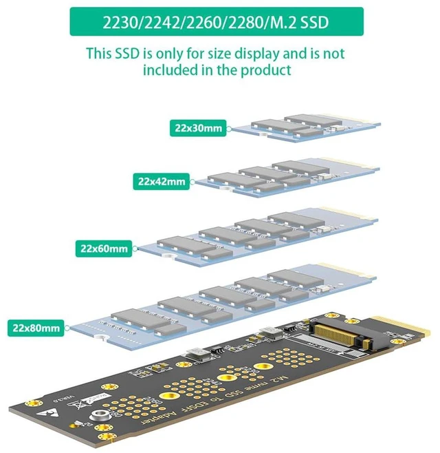 Alt view image 3 of 7 - AJMRTC M.2 M Key to EDSFF E1.S SSD Adapter Card, PCIe 4.0 High Speed Converter, Supports M.2 NVMe 2230 2242 2260 2280 SSD, for Desktop PC Motherboard Storage Expansion