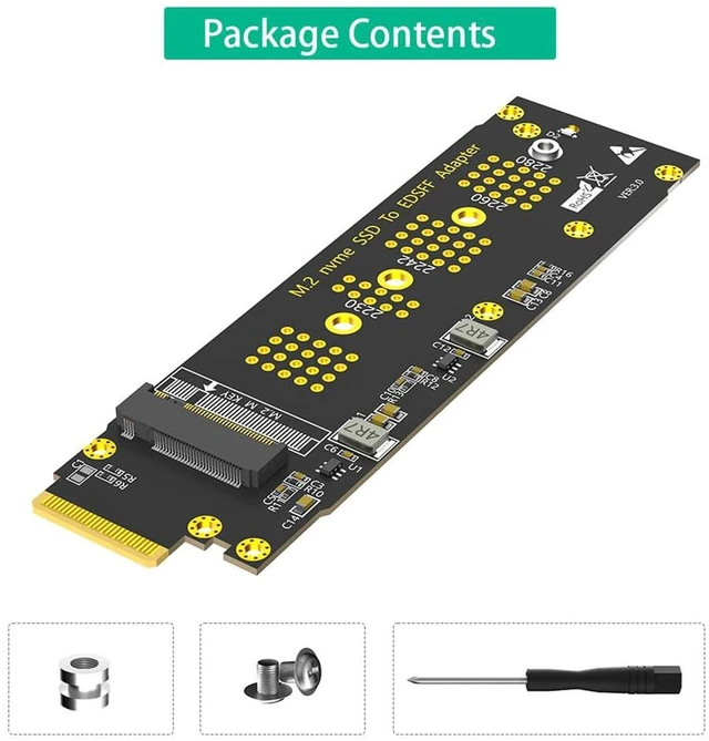 Alt view image 4 of 7 - AJMRTC M.2 M Key to EDSFF E1.S SSD Adapter Card, PCIe 4.0 High Speed Converter, Supports M.2 NVMe 2230 2242 2260 2280 SSD, for Desktop PC Motherboard Storage Expansion