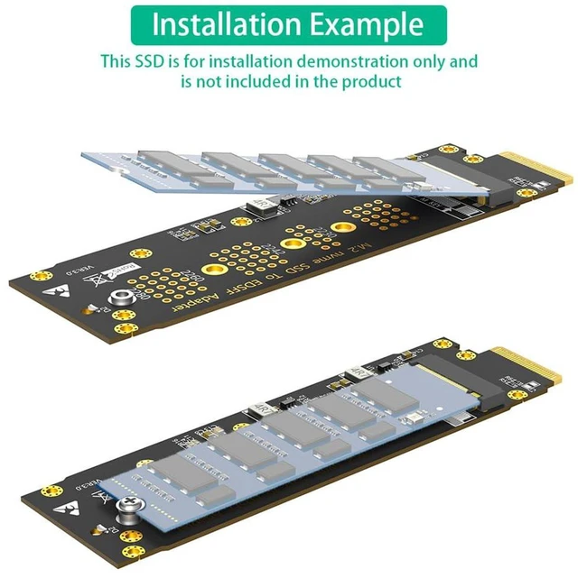 Alt view image 5 of 7 - AJMRTC M.2 M Key to EDSFF E1.S SSD Adapter Card, PCIe 4.0 High Speed Converter, Supports M.2 NVMe 2230 2242 2260 2280 SSD, for Desktop PC Motherboard Storage Expansion