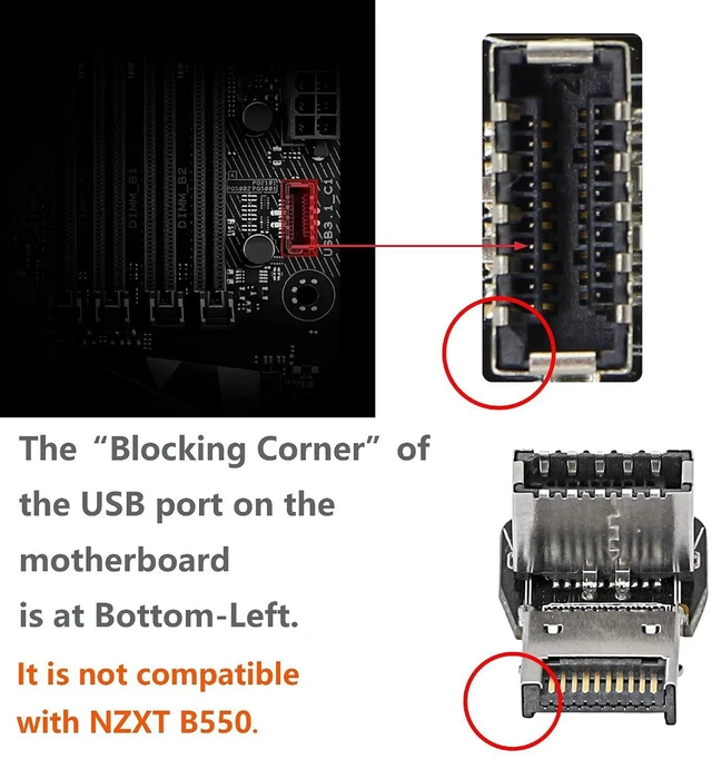Alt view image 2 of 7 - AJMRTC 90 Degree USB Type E Adapter, Up Angle USB 3.2 Type E Male to Female Converter, Right Angle Front Panel Internal Connector for Desktop PC Motherboard Case Wiring Space Saving