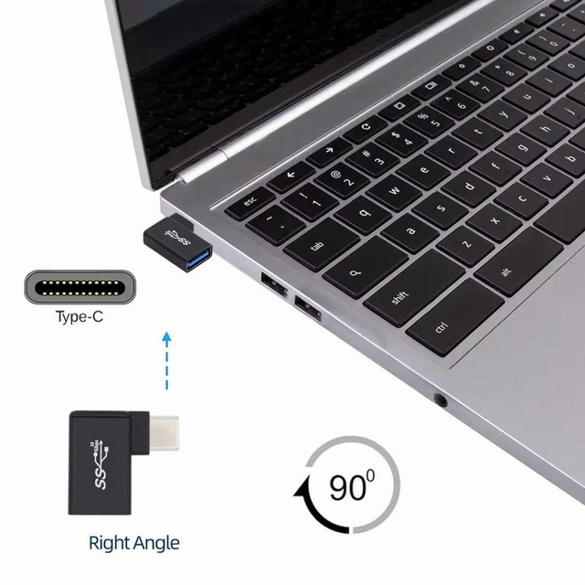 Alt view image 2 of 7 - AJMRTC 3 Pack USB 3.0 90 Degree Angled Adapter, USB A to USB A & USB C Right Angle OTG Converter, Support Data Transfer, Charging, for Laptop, Phone, Flash Drive and Other External Devices