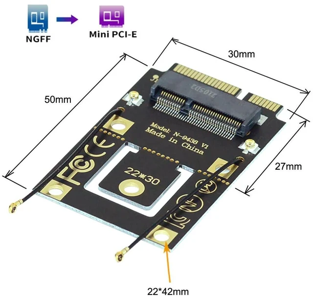 Alt view image 6 of 7 - AJMRTC NGFF M.2 Key-A to Mini PCI-E PCI Express Converter Adapter, Wireless WiFi Network Card Adapter, Compatible with 9260, 8265, 7260 AC WiFi Card for Laptop Desktop WiFi Upgrade